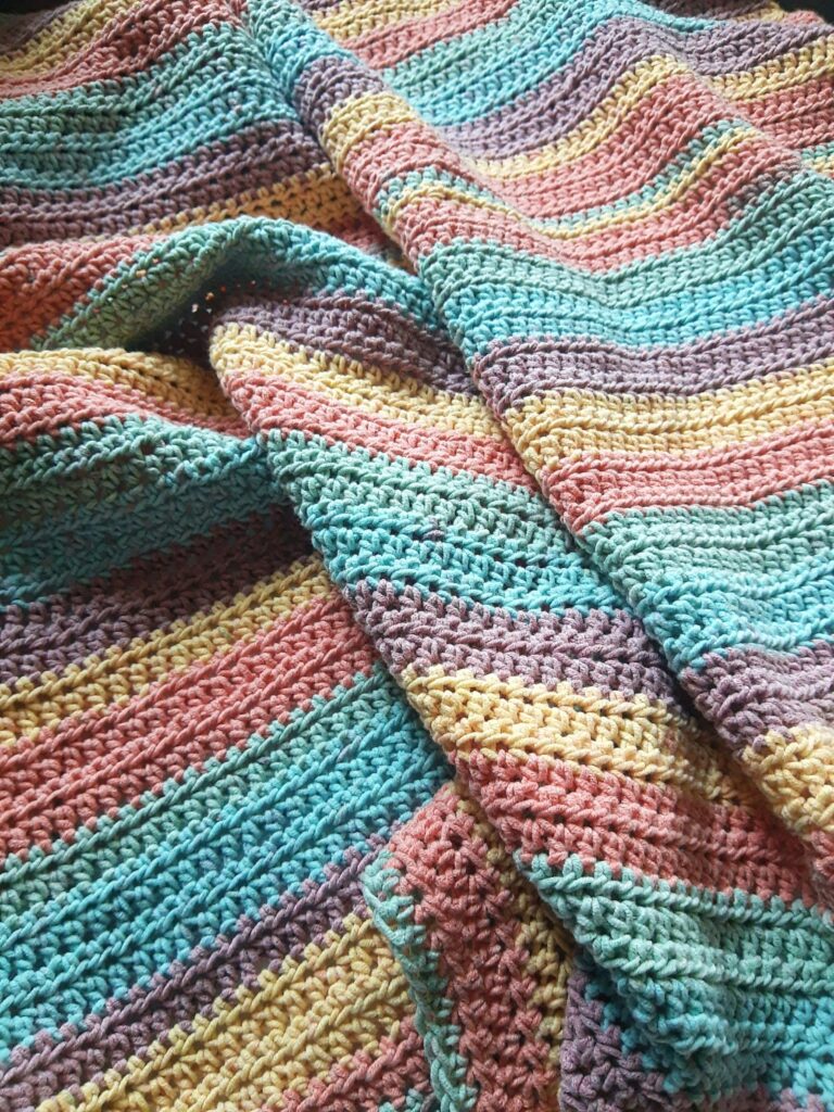 All Cotton Blanket with Chain-Stitch Weave