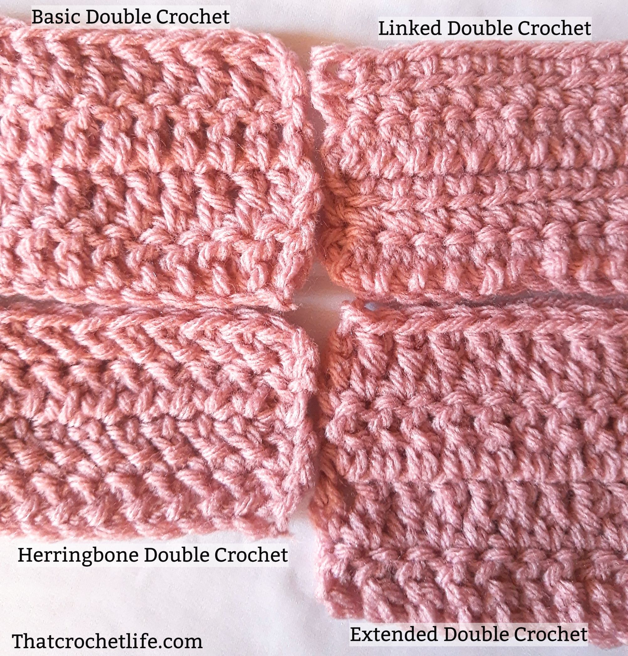 Comparison of Double Crochet Stitches