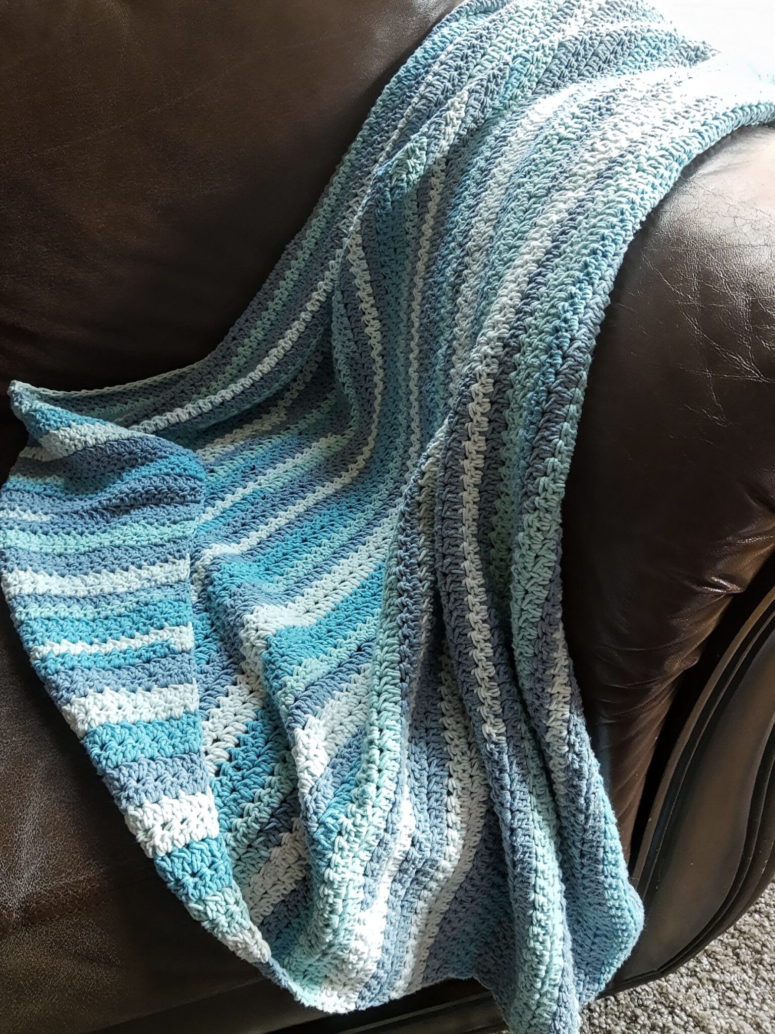 Easy DC2TOG Throw Blanket